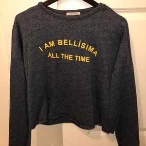 Zara exclusive I am Bellissima Cropped Sweatshirt